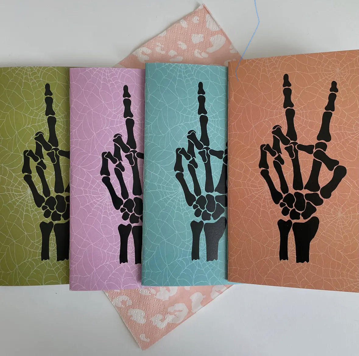 ▫️CLEARANCE: Peace Out Pocket Notebook - Skeleton Hands