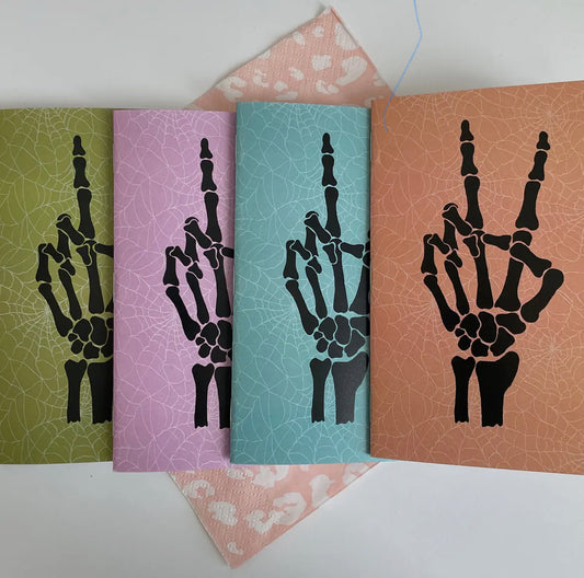 ▫️CLEARANCE: Peace Out Pocket Notebook - Skeleton Hands